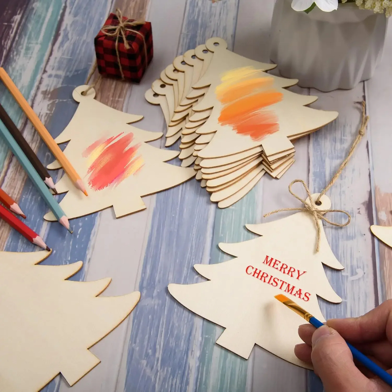 Art And Craft Xmas Tree - Paintable Blank Wooden christmas tree Festival