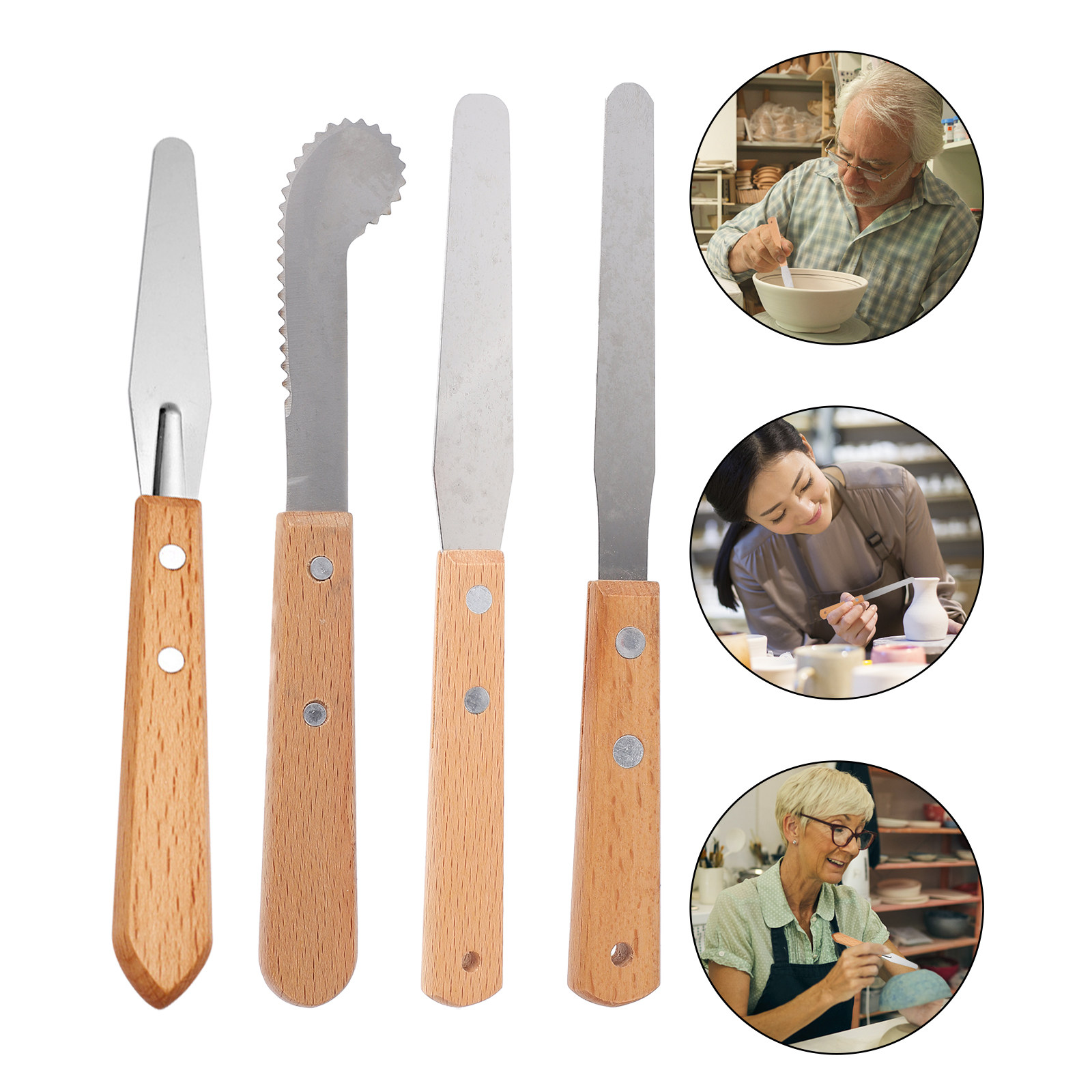 Art Craft Knife - 4Pcs Stainless Steel Palette Knife with