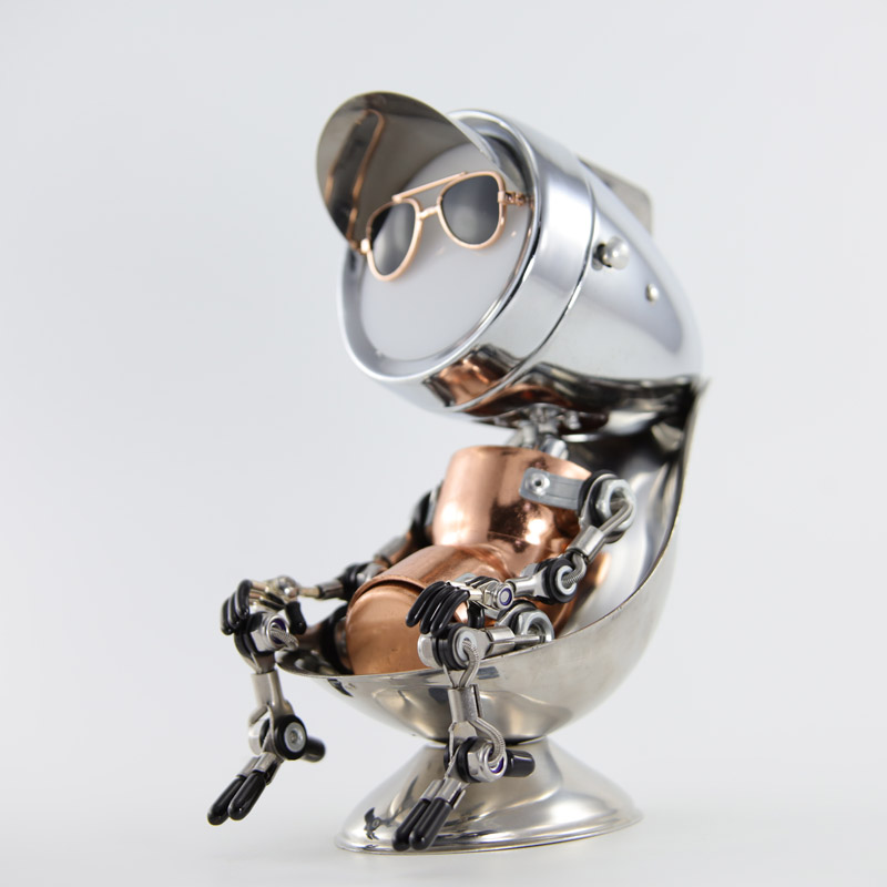 Art Craft Robot - Metal Punk Robot Atmosphere Lamp Desktop