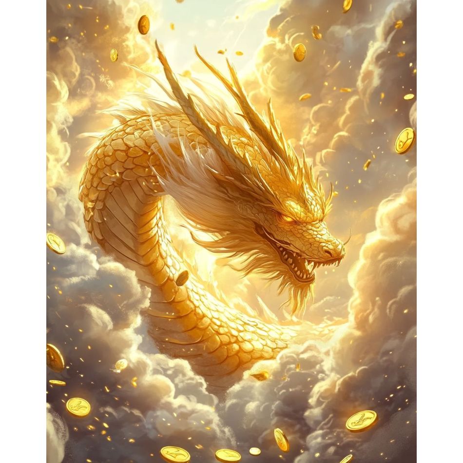 Art Craft Ideas With Paper - RUOPOTY The Golden Dragon Diamond Painting