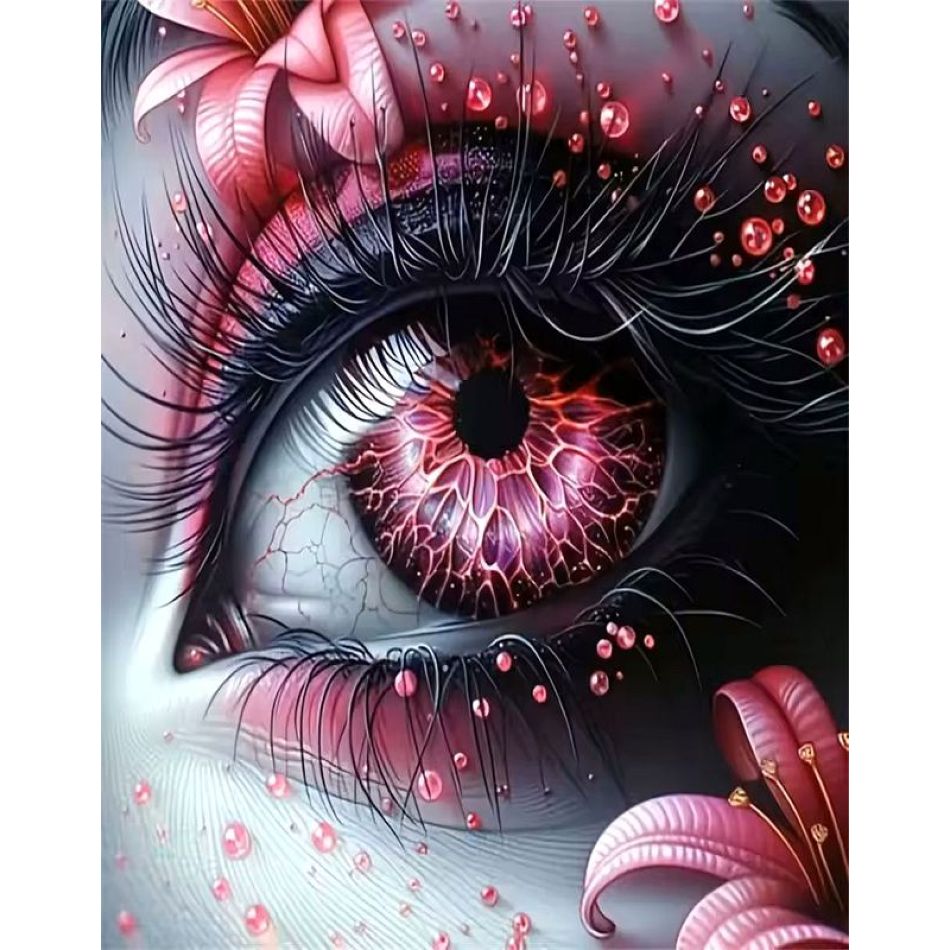 Art Craft Ideas With Paper - RUOPOTY Red Pupils Diamond Painting Home