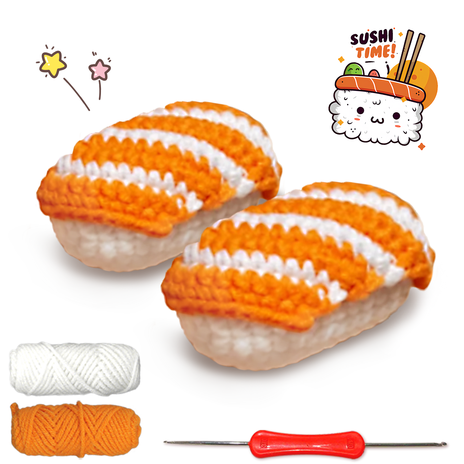 Art Craft Easy - YAMAXIN 2PC Sushi-Themed Crochet Kit for