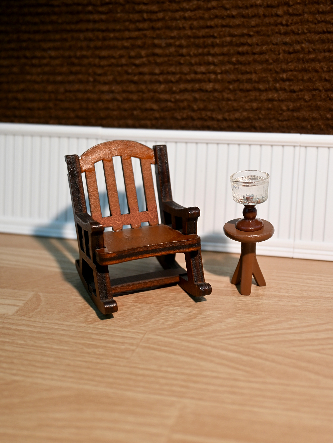 Art Craft House - Miniature Rocking Chair, Miniature Desk Lamp,