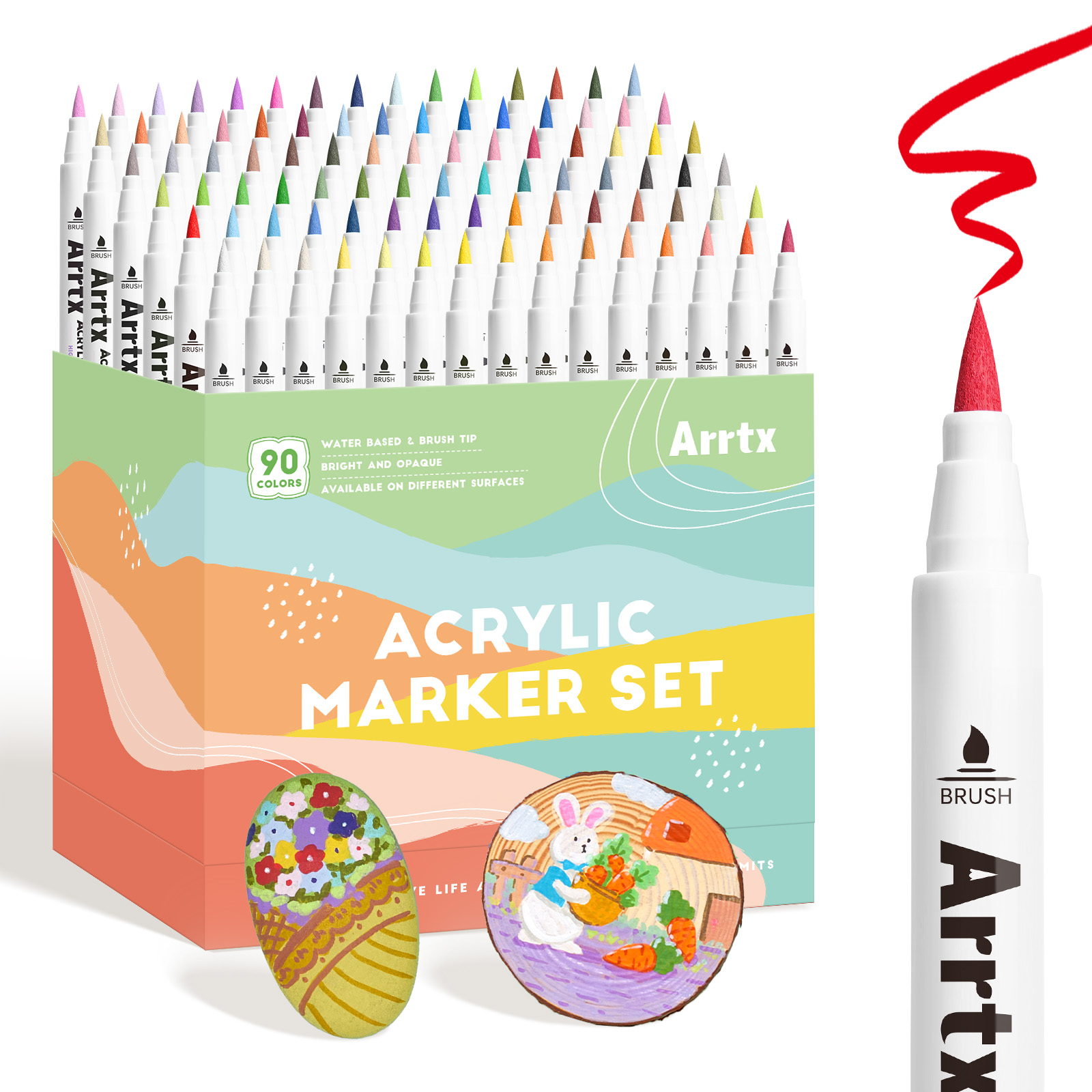 Arrtx 90 Colors Acrylic Paint  - Art Craft Book review and price