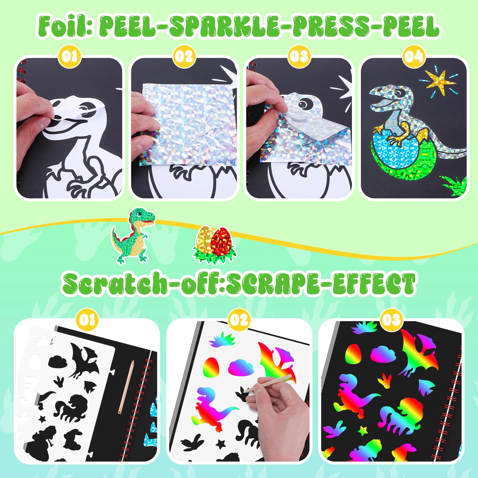 Dinosaur Scratch Art Book for  - Art Craft Book review and price