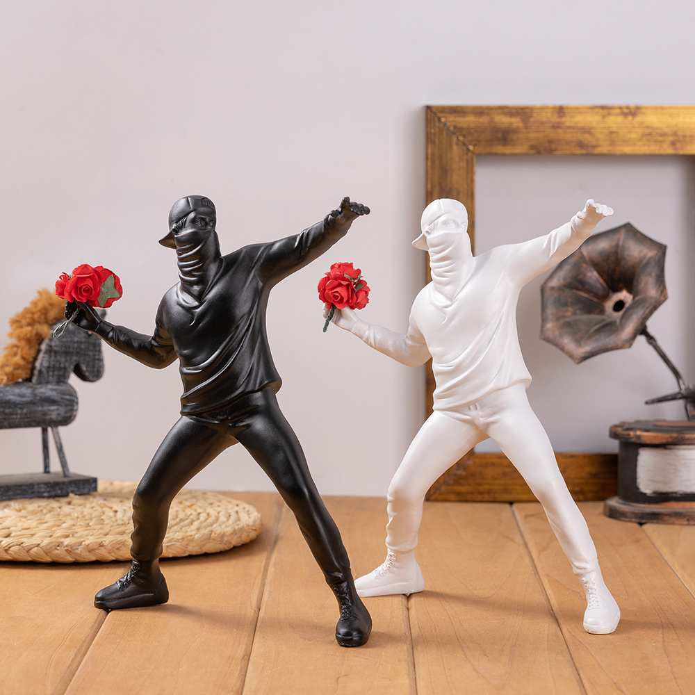 Banksy Throws Flowers Ornament - Artwork Craft review and price