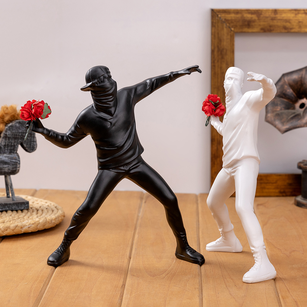 Banksy Throws Flowers Ornament - Artwork Craft review and price