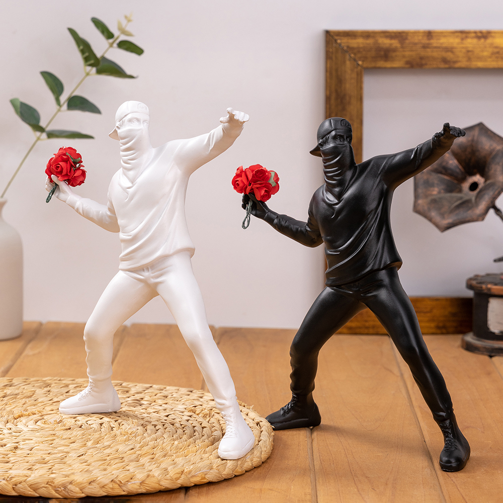 Banksy Throws Flowers Ornament - Artwork Craft review and price