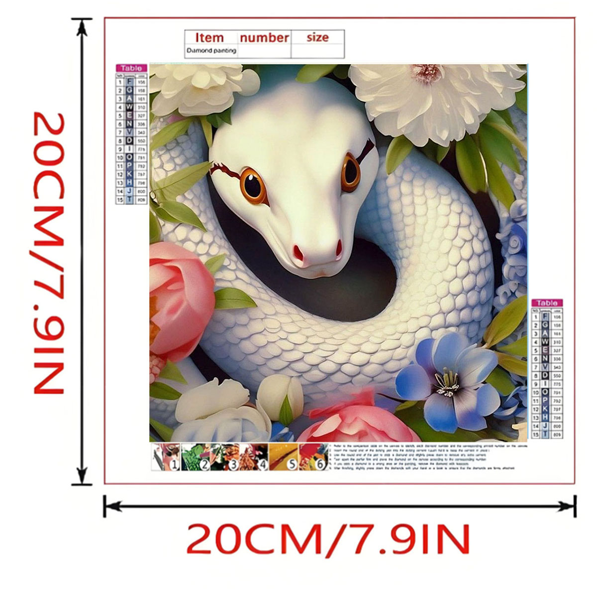 1 set of White Snake Diamond P - Art Craft Adult review and price
