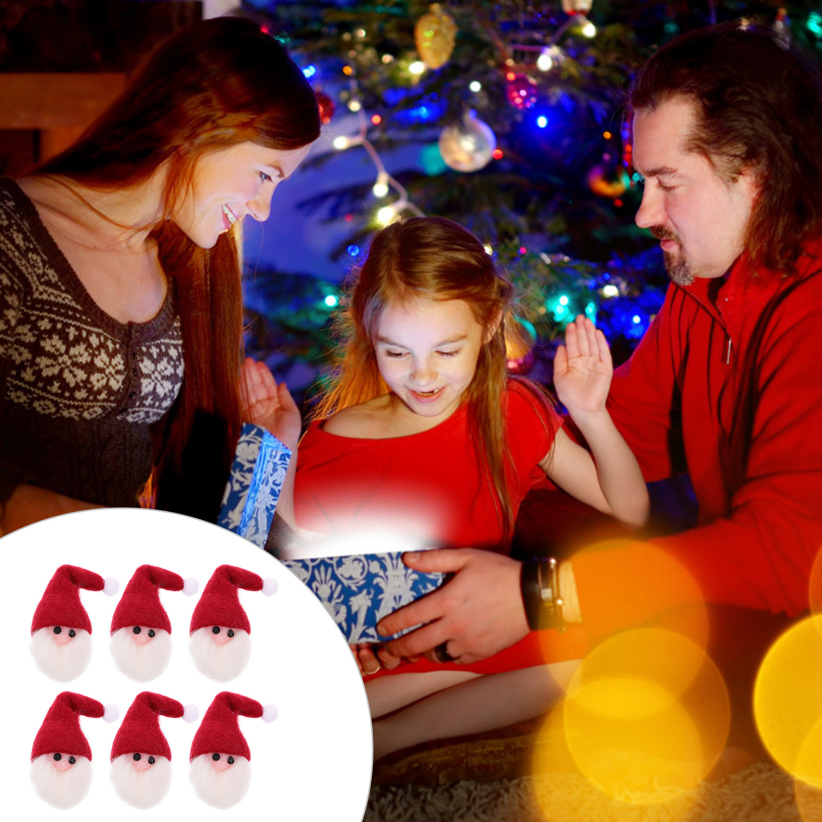 6Pcs Premium Felt Santa Claus  - Art And Craft Xmas Tree review and price