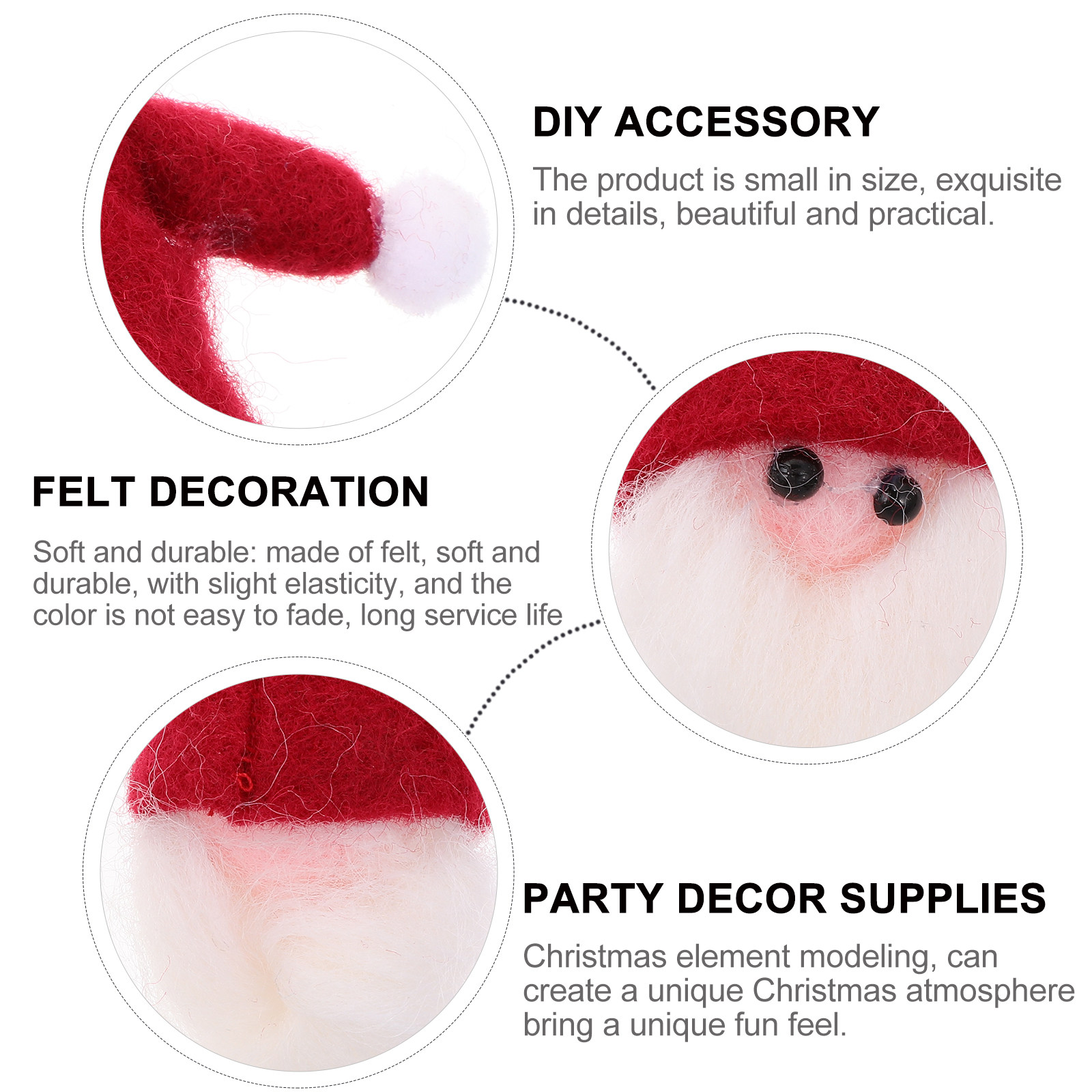 6Pcs Premium Felt Santa Claus  - Art And Craft Xmas Tree review and price