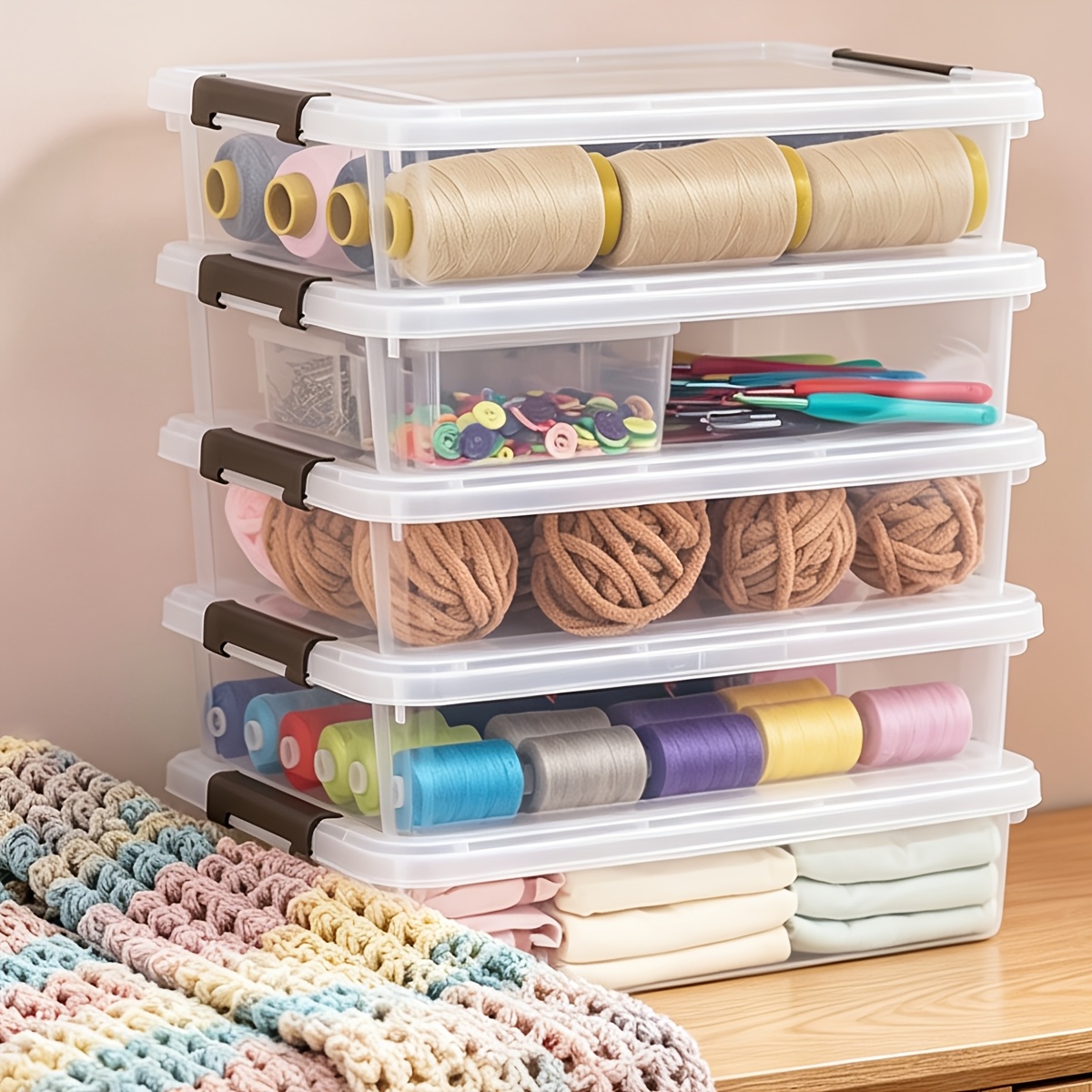 5pcs Clear Plastic Storage Box - Art Craft Game review and price