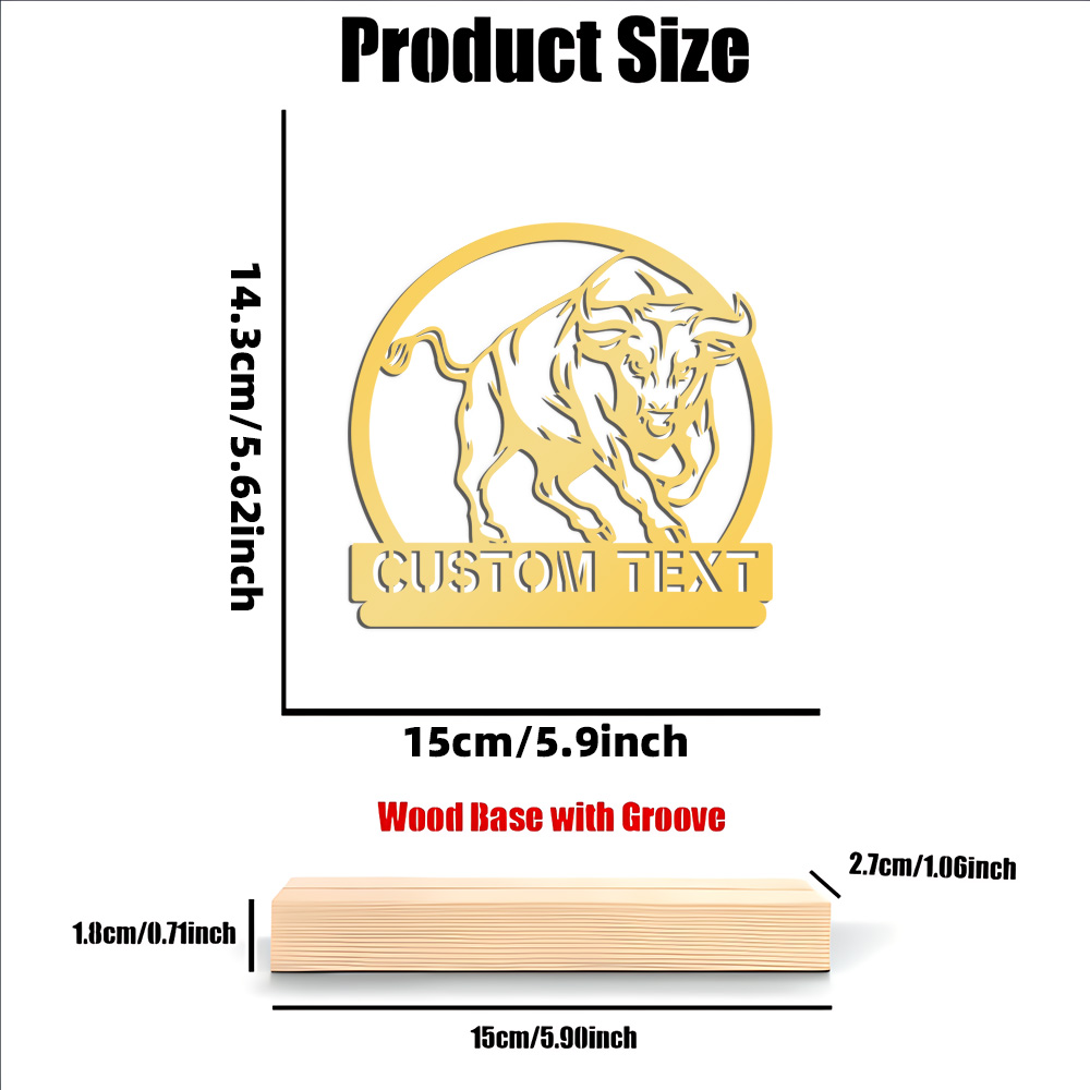 1 pc nice bull with OX Customi - Art Craft Names review and price