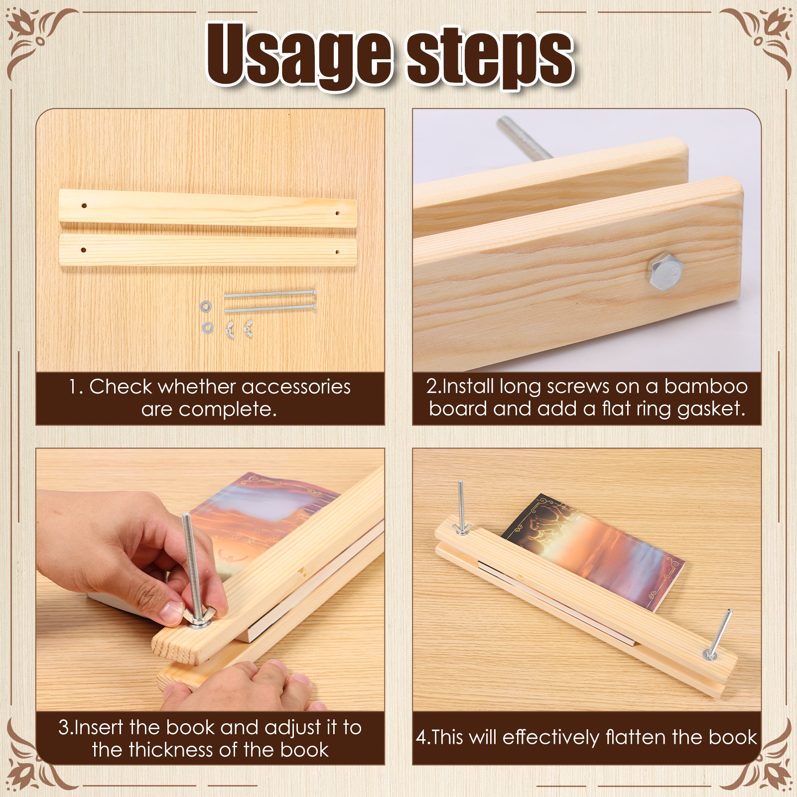 Wooden Book Press Kit DIY Gree - Bookbinding Supply Kit review and price