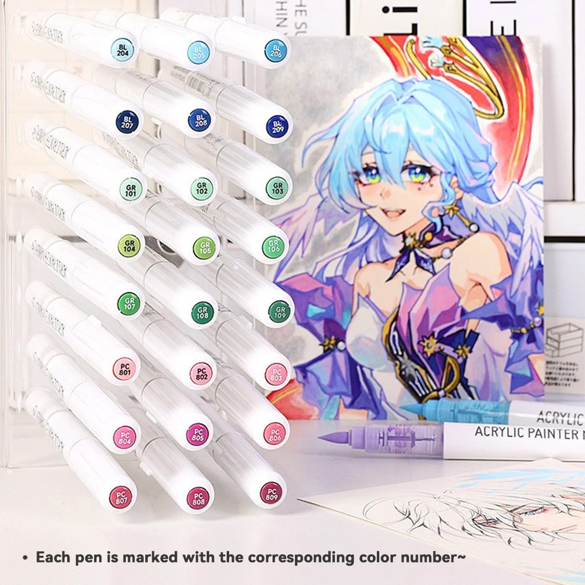 9pcs/Box MIX Color Acrylic Mar - Art Craft Book review and price