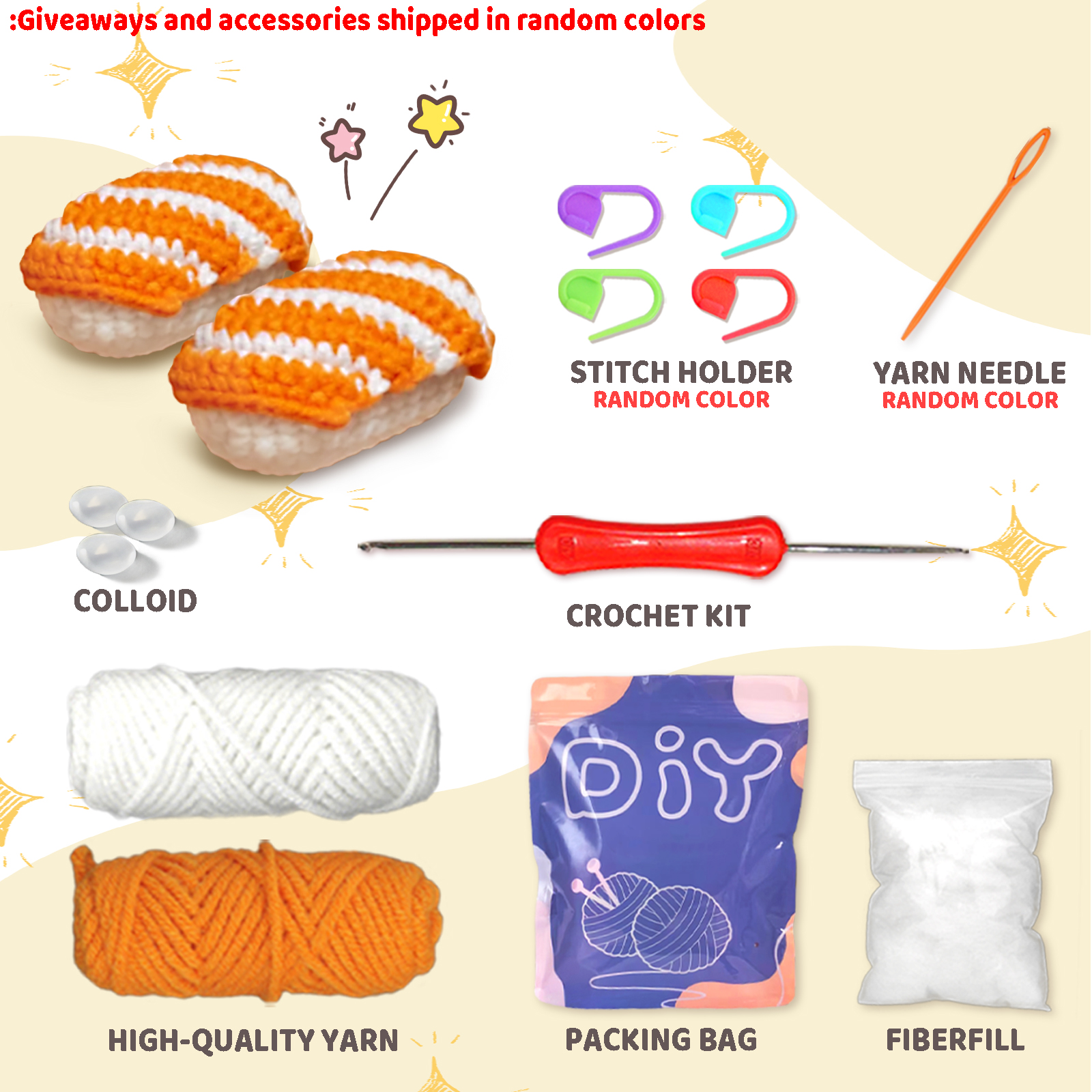 YAMAXIN 2PC Sushi-Themed Croch - Art Craft Easy review and price