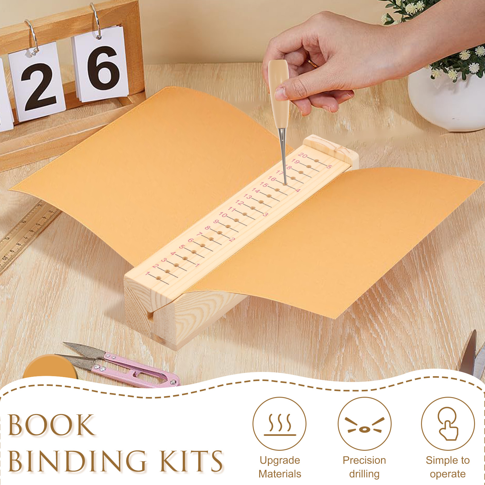 Wood Bookbinding Punching Crad - Bookbinding Supply Kit review and price