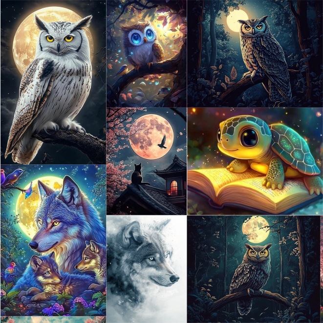Night Owl with Full Moon Diamo - Art Craft Night review and price