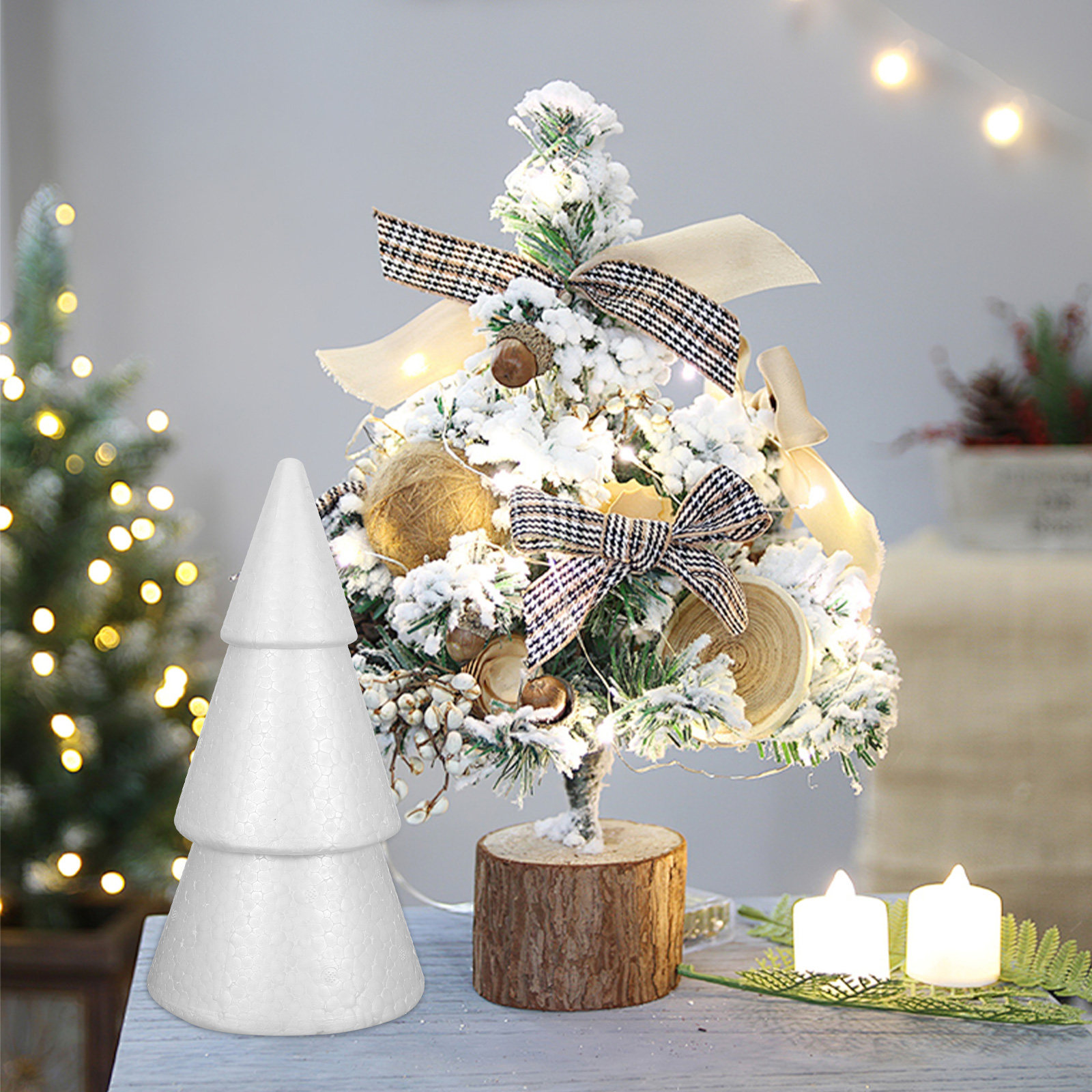 6Pcs White Polystyrene Christm - Art And Craft Xmas Tree review and price