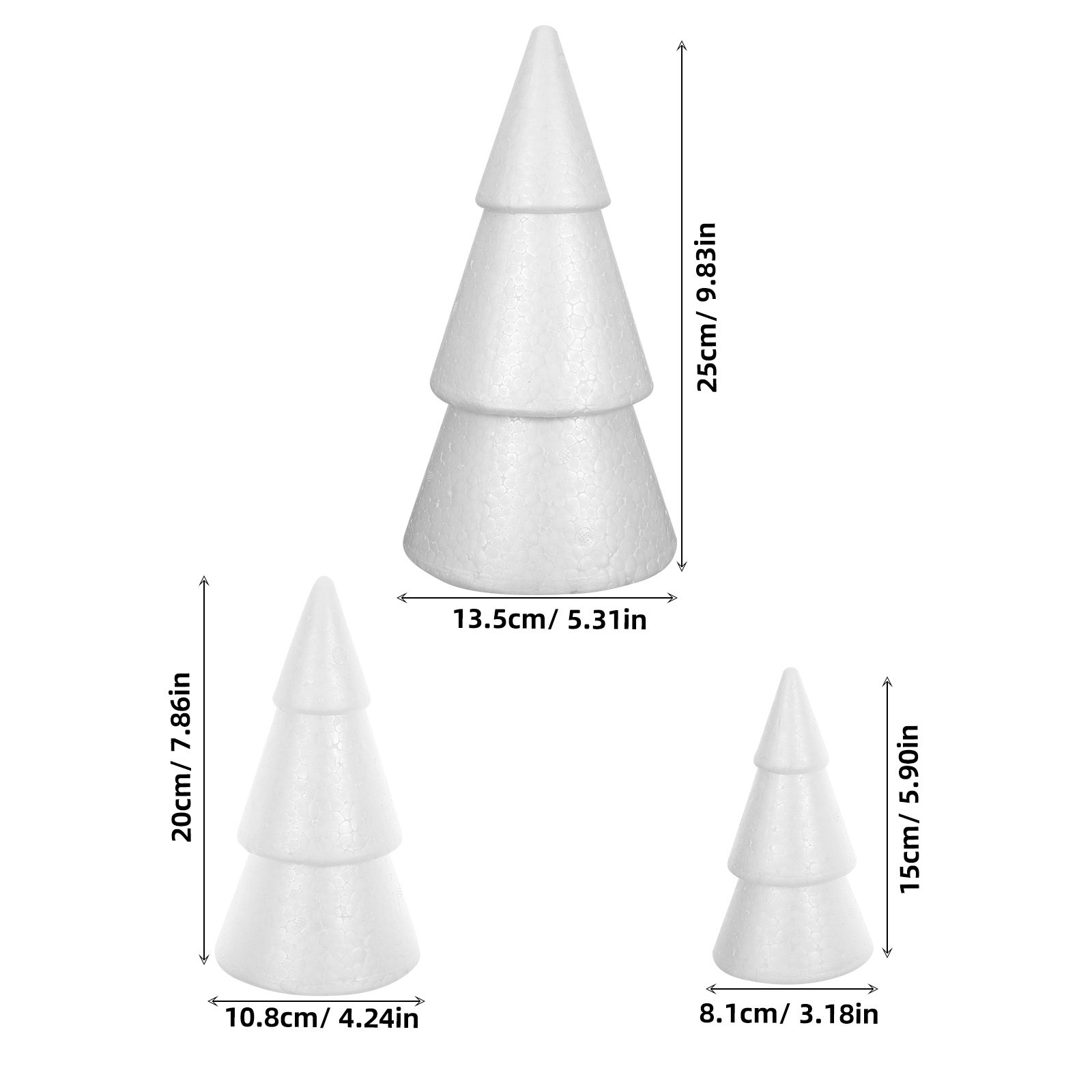 6Pcs White Polystyrene Christm - Art And Craft Xmas Tree review and price