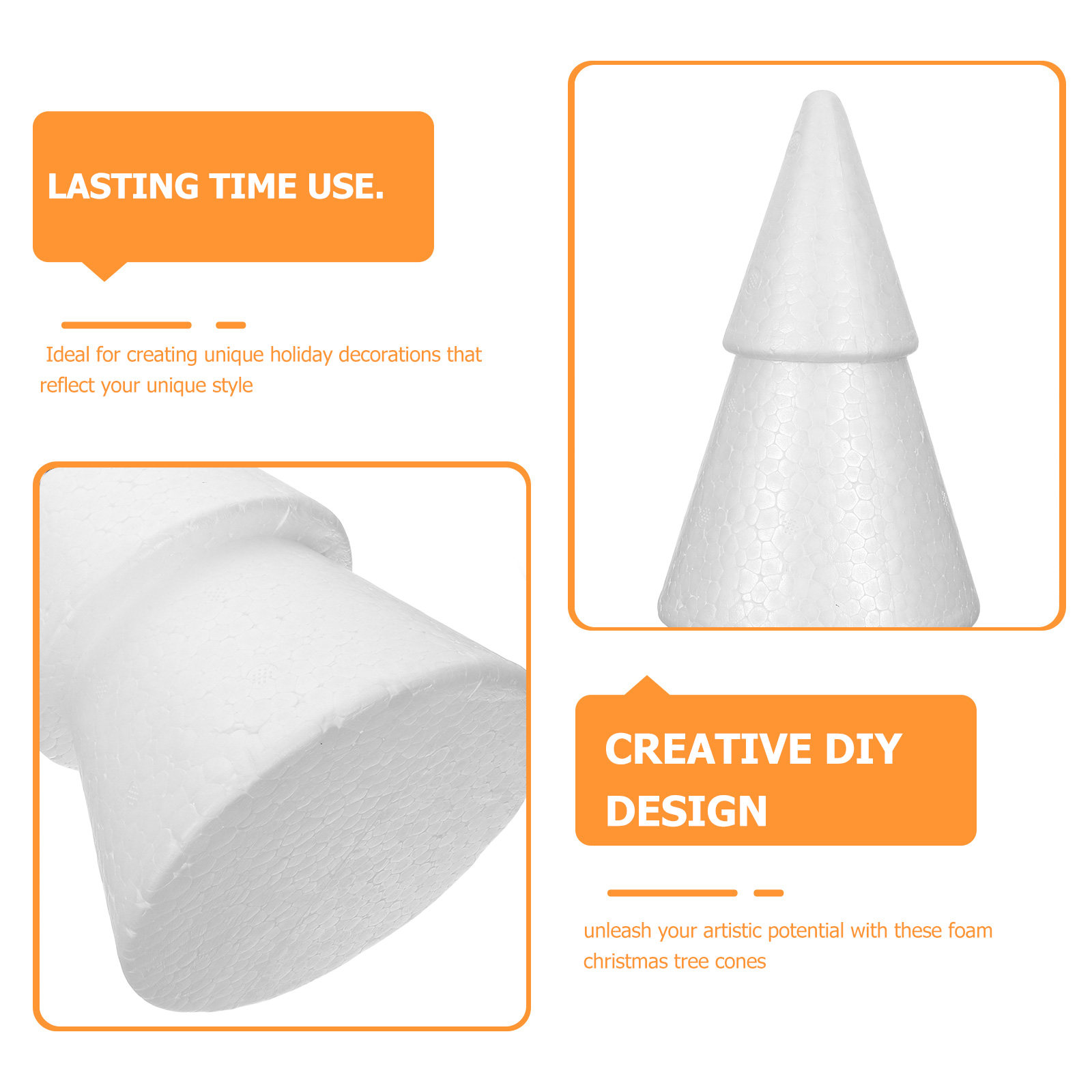 6Pcs White Polystyrene Christm - Art And Craft Xmas Tree review and price