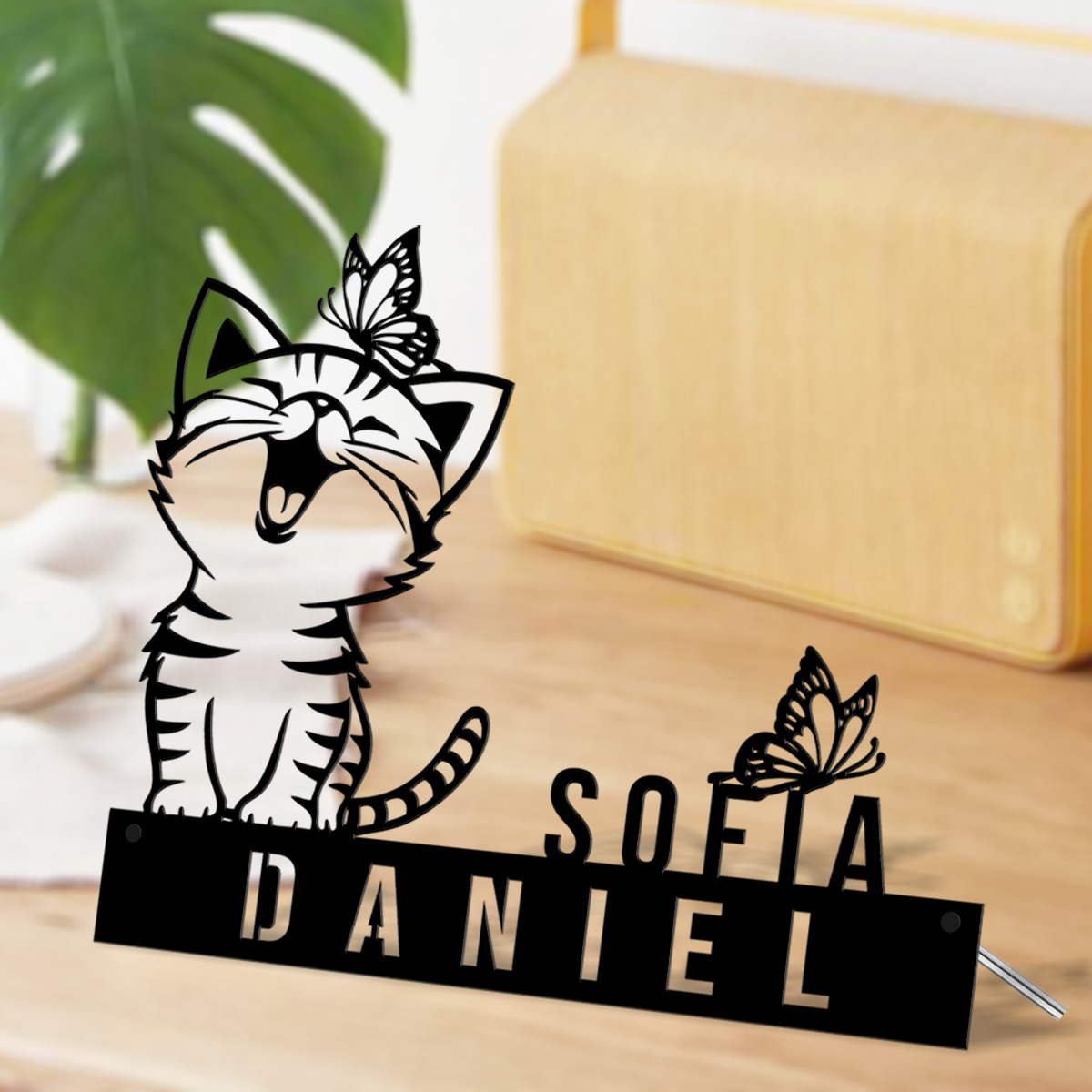 Lovely Cat With Butterfly Desk - Art Craft Names review and price