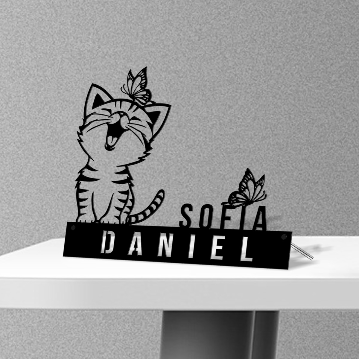 Lovely Cat With Butterfly Desk - Art Craft Names review and price
